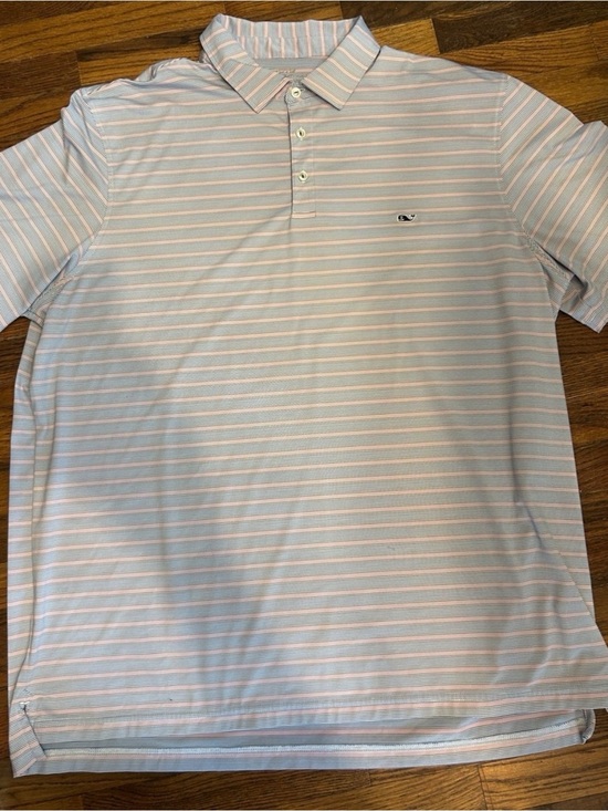Vineyard Vines Other - Vineyard Vines Striped Light Blue and Pink Men's Polo